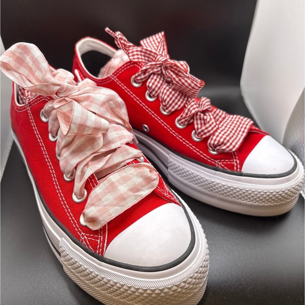 Red Platform Converse Sneakers, barely worn.